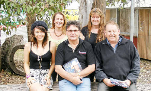 Gympie Cooloola Tourism manager Amanda LePeilbet with Gympie Songwriters’ Kris West, Emma Barlow, Greg Shaw and John Bromell. Gympie Cooloola Tourism manager Amanda LePeilbet with Gympie Songwriters’ Kris West, Emma Barlow, Greg Shaw and John Bromell.